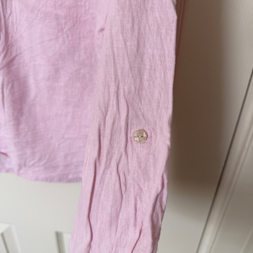 Orvis Pink / Lilac Linen Button Down Shirt Women's Size Medium - Picture 6 of 12